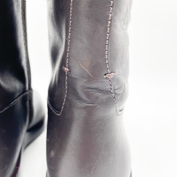 Tory Burch Women's The Riding Boot Logo Embossed Coconut Brown Size 6M - Picture 13 of 15